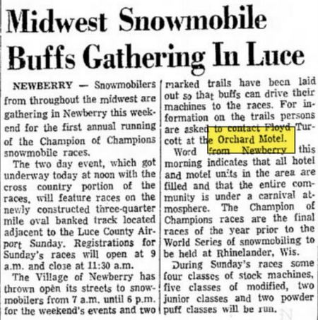 Berrys Motel (Orchard Motel, Orchard Grove Motel) - March 1970 Article (newer photo)